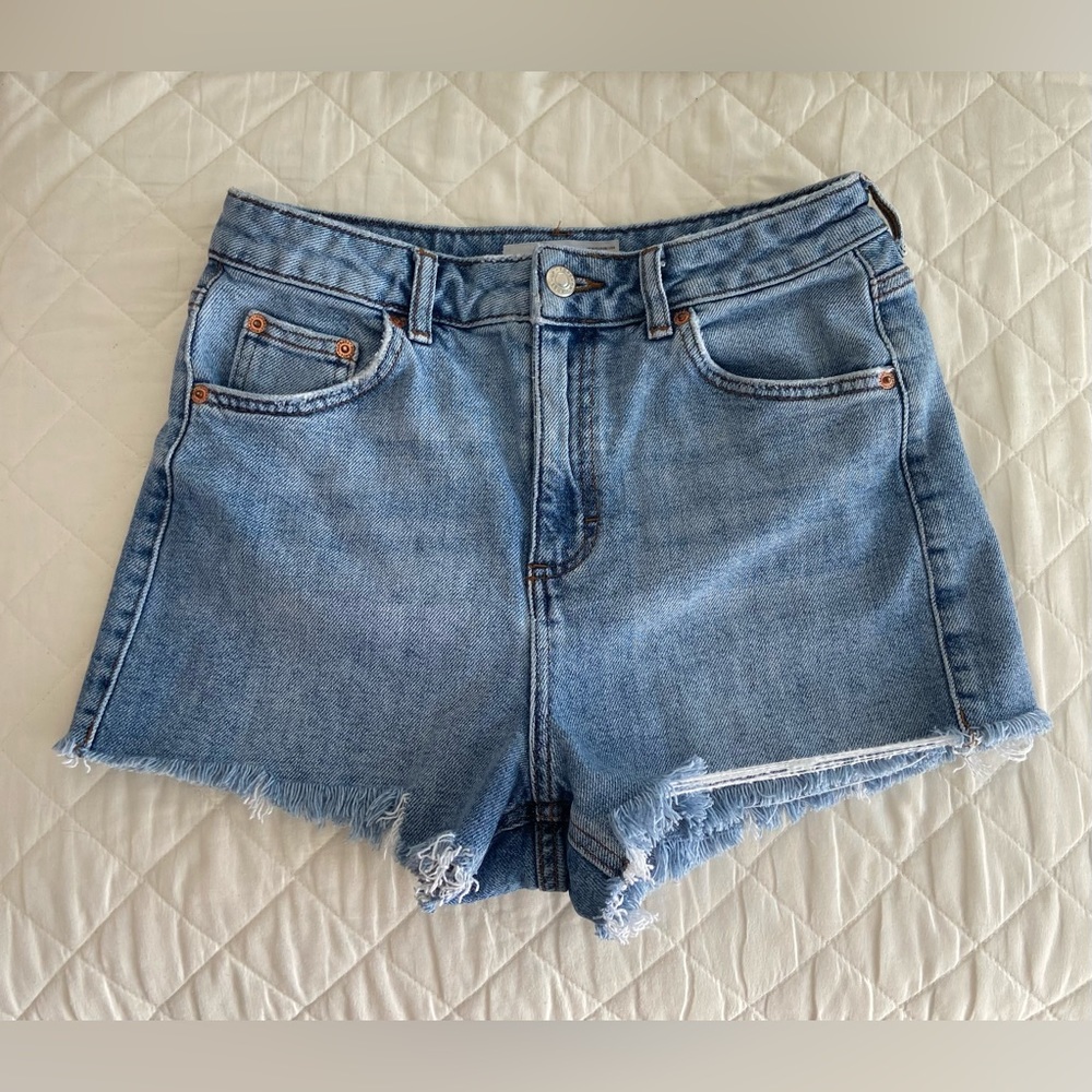 Topshop Premium Denim High Waist Shorts